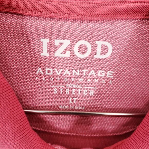 IZOD Polo Mens Large Tall Pink Advantage Performance Sport Comfort Stretch Shirt - Picture 4 of 4